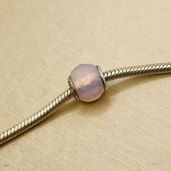 EUC Pandora 791722NOP Sterling Silver Geometric Facets Charm w/ Pink Crystal - Picture 3 of 14